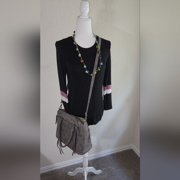 Market & Spruce Long Sleeve Falina Kangaroo Pocket Knit Top XS - Picture 3 of 9